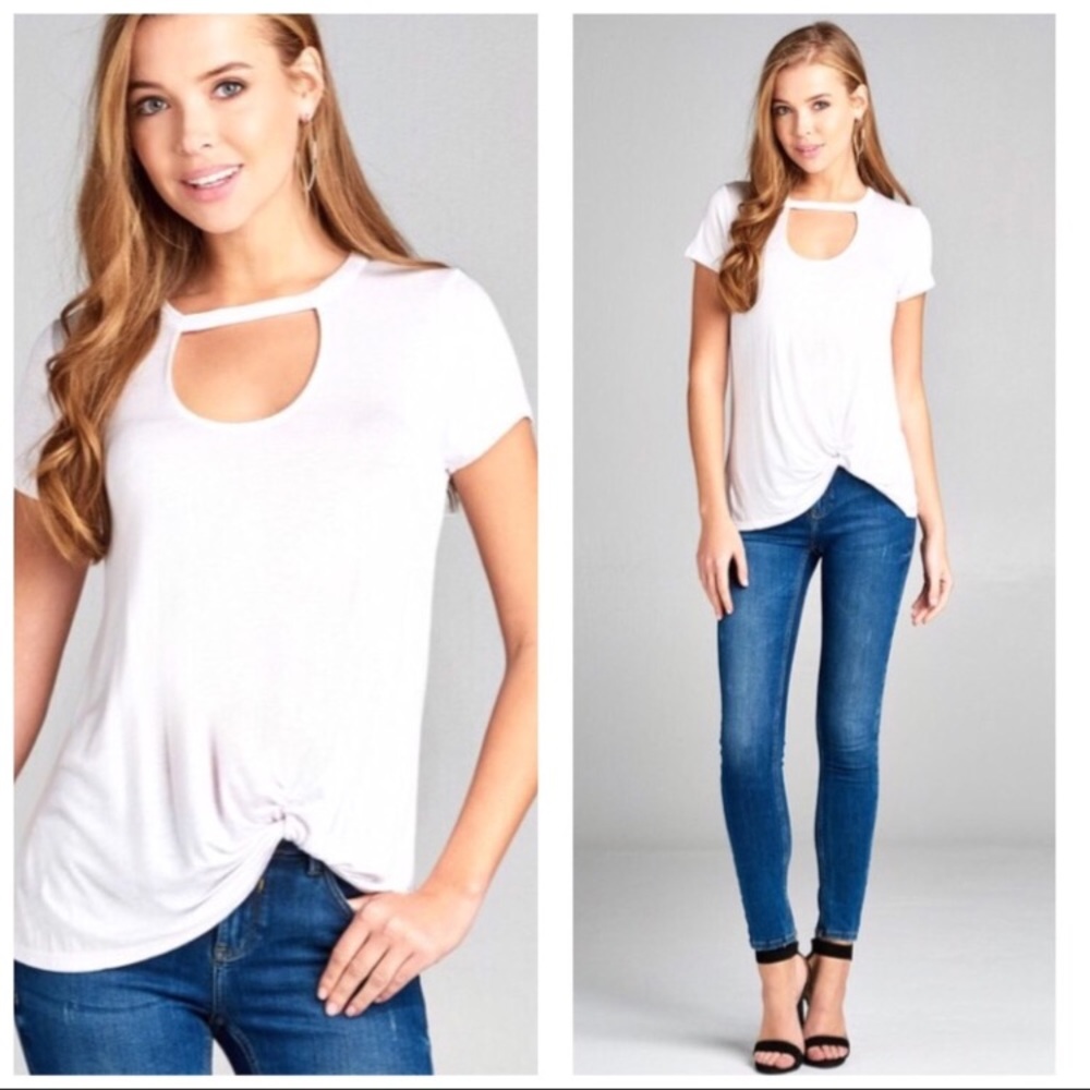 🌸White Choker Shirt